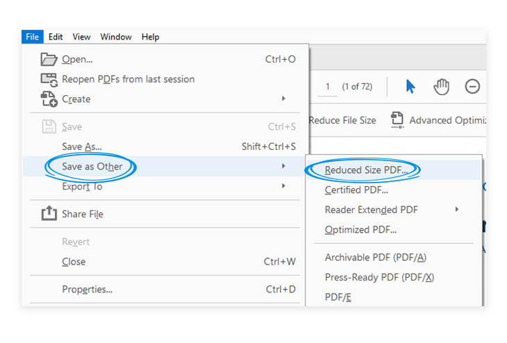 how to reduce size of pdf link