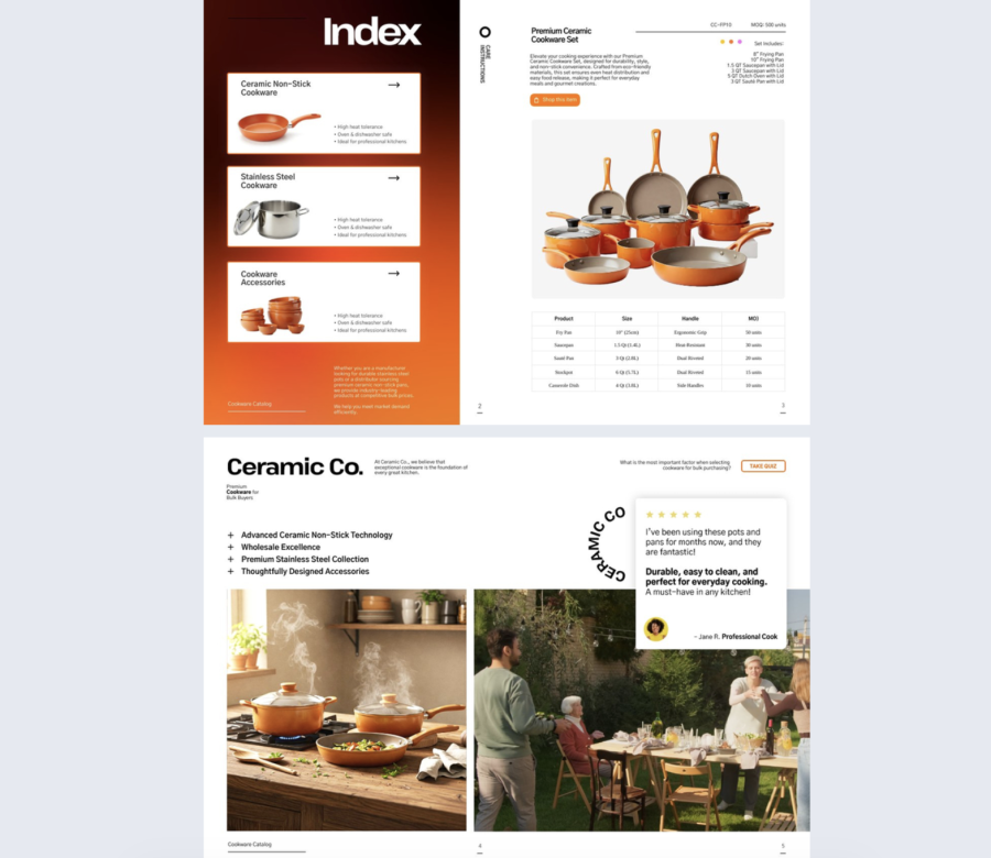 Cookware Wholesale Catalog Example