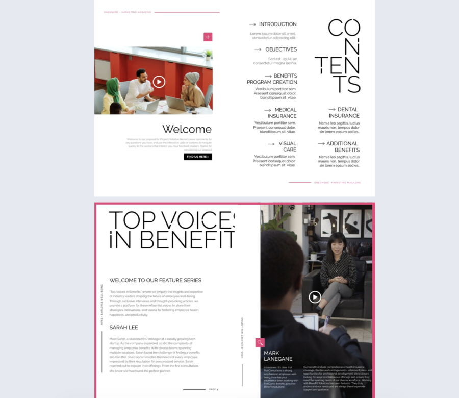 Interactive Employee Benefits Magazine Template