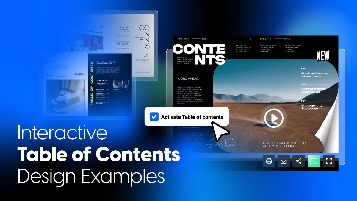 Interactive Table of Contents Design Examples