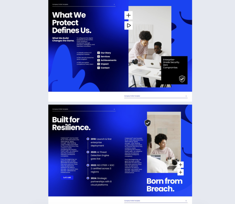 Security Company Profile Brochure table of contents