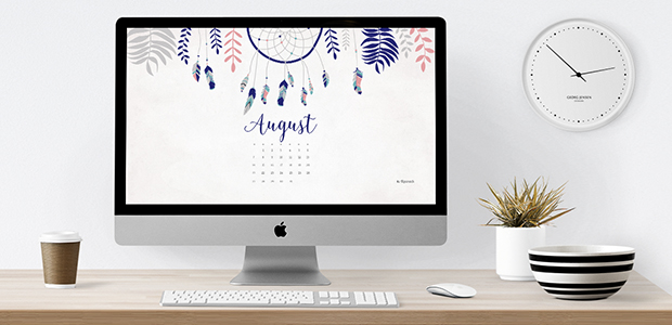 August 2016 free calendar – desktop wallpaper
