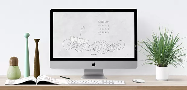 October 2016 free calendar – desktop wallpaper