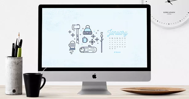 Freebie: January 2017 wallpaper calendar desktop background