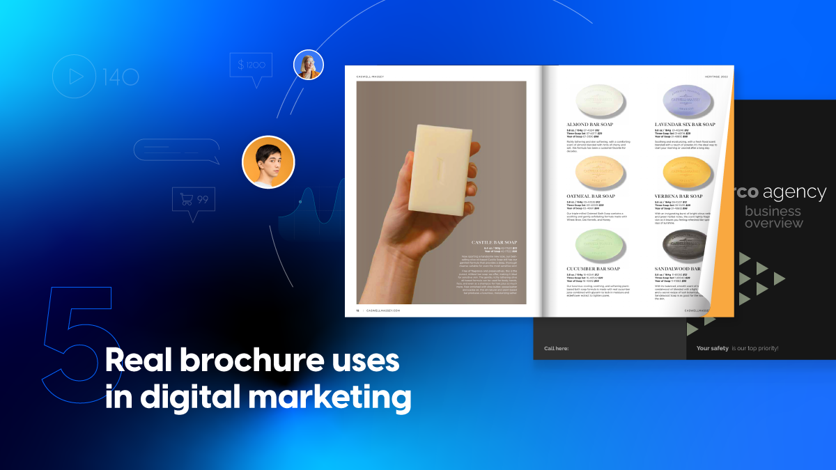 Cover of real brochure uses in digital marketing