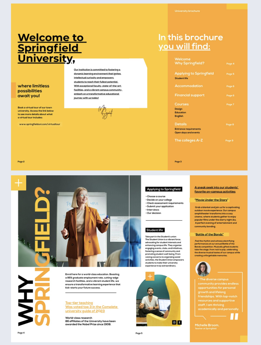 University brochure template
