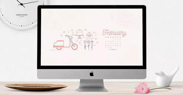 Freebie: February 2017 wallpaper calendar desktop background