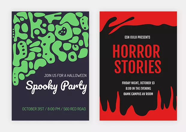 scary party flyers