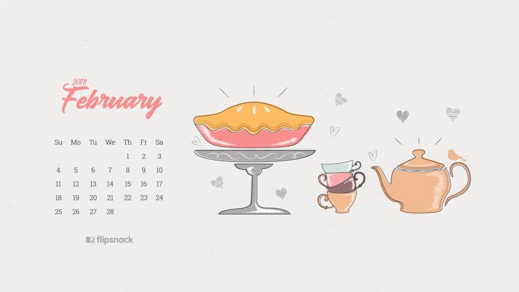 February 2018 wallpaper calendar