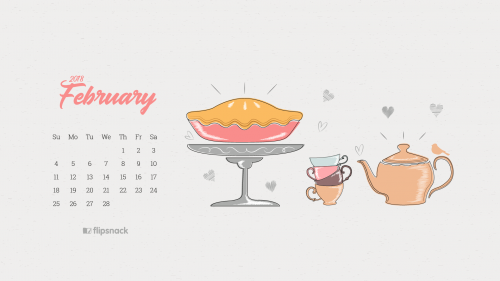 February 2018 wallpaper calendar desktop background