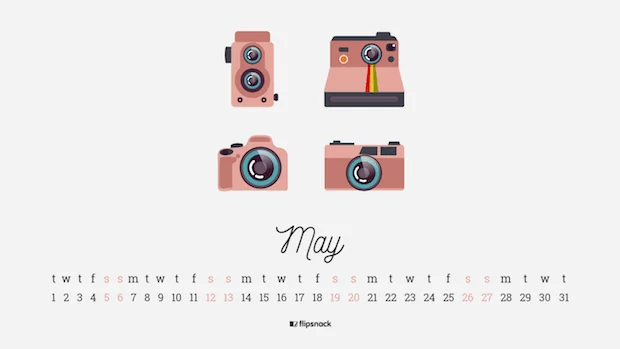 May 2018 calendar photographer