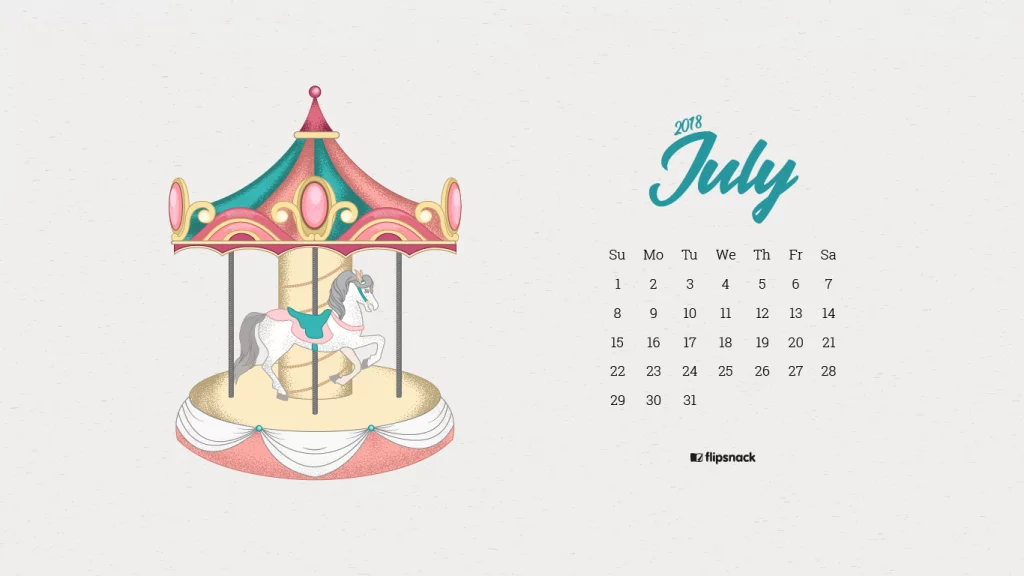 july 2018 wallpaper calendar carousel