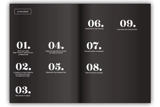 double page table of contents