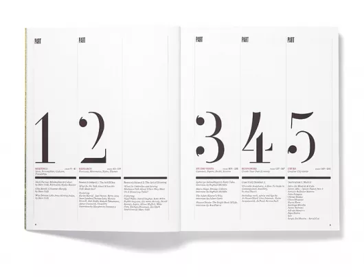 table of contents magazine layout