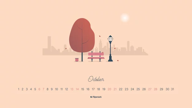 october desktop calendar