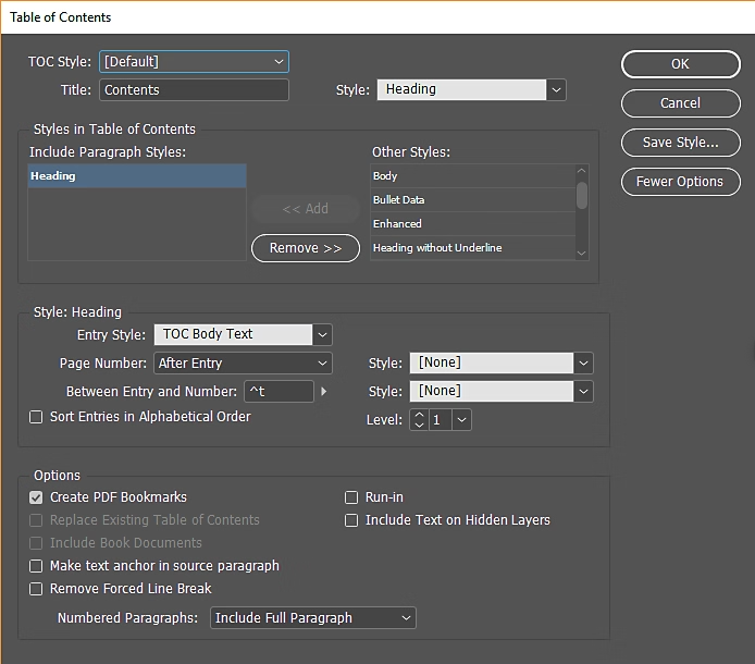 adobe indesign paragraph styles