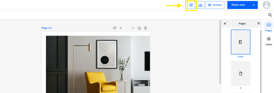 click on customize in design studio