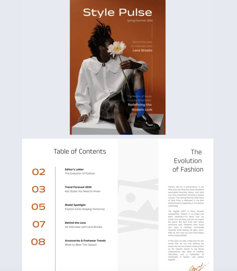 Online Interactive Fashion Magazine Template