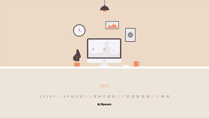 Free April 2019 wallpaper calendar