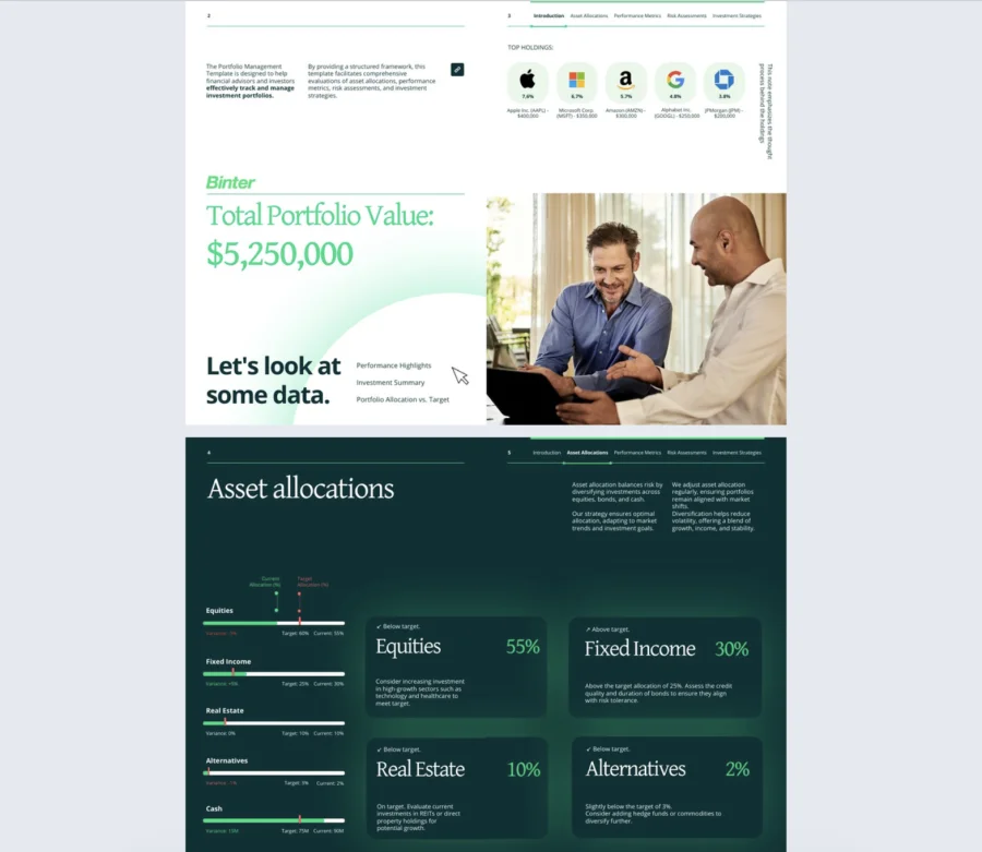 Interactive Portfolio Management Template