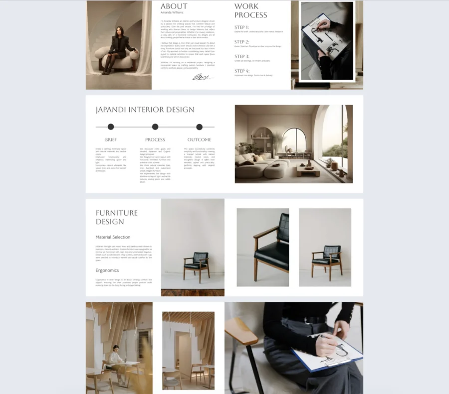 Sleek design portfolio template