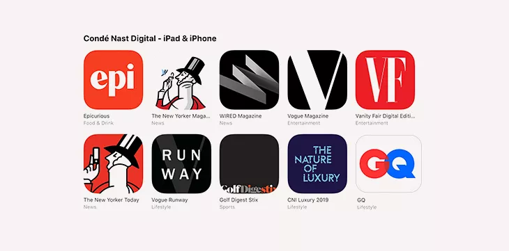 mobile apps for publishers - conde nast apps 