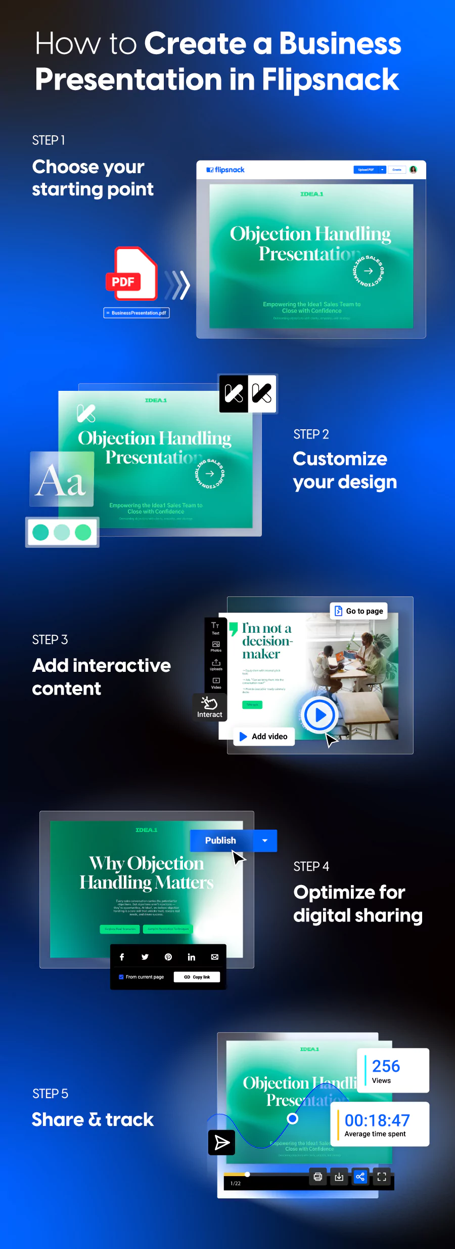 How to create a business presentation using Flipsnack