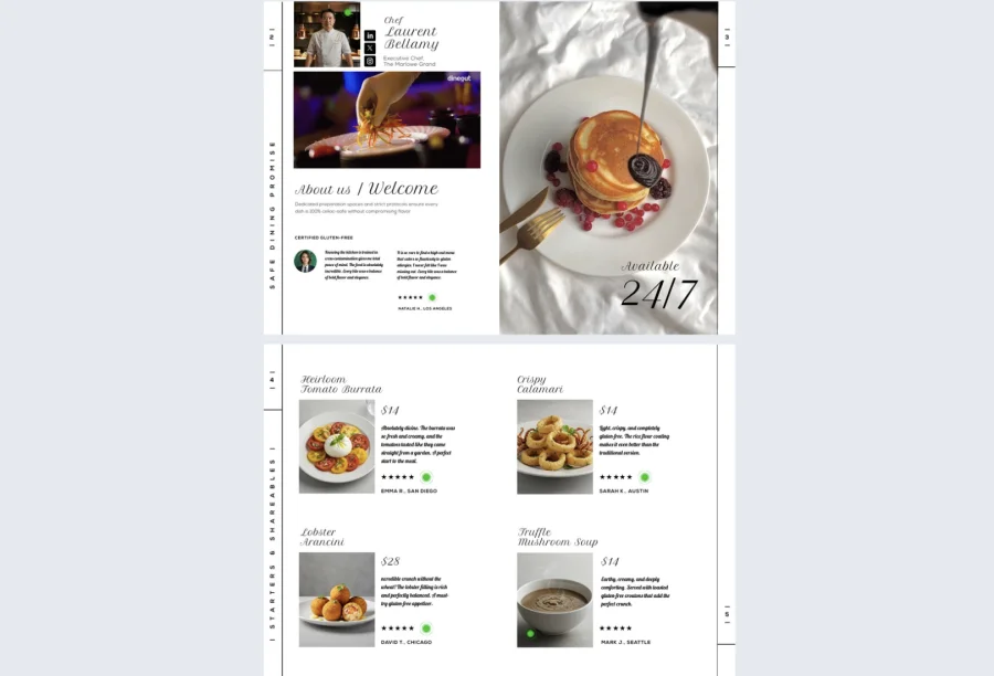 Editable Gluten-Free Menu Template
