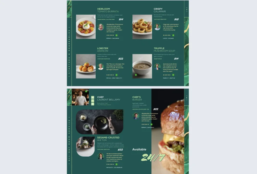 Editable Hotel Menu Template