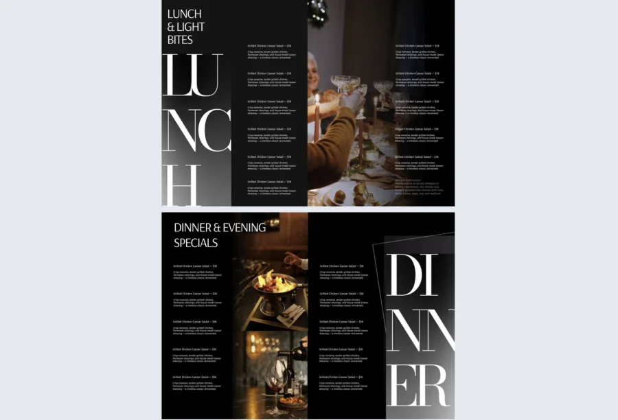 Interactive Hotel Room Service Menu Template