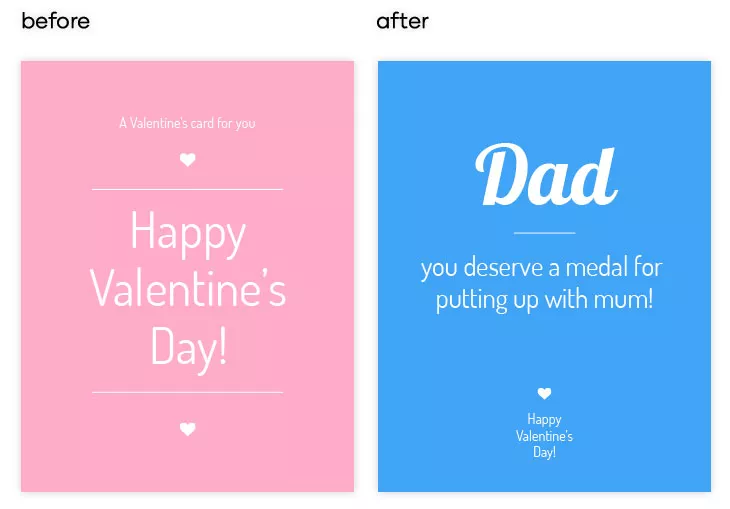 I Love You Gifts for Mom and Dad Valentines Day Card Template