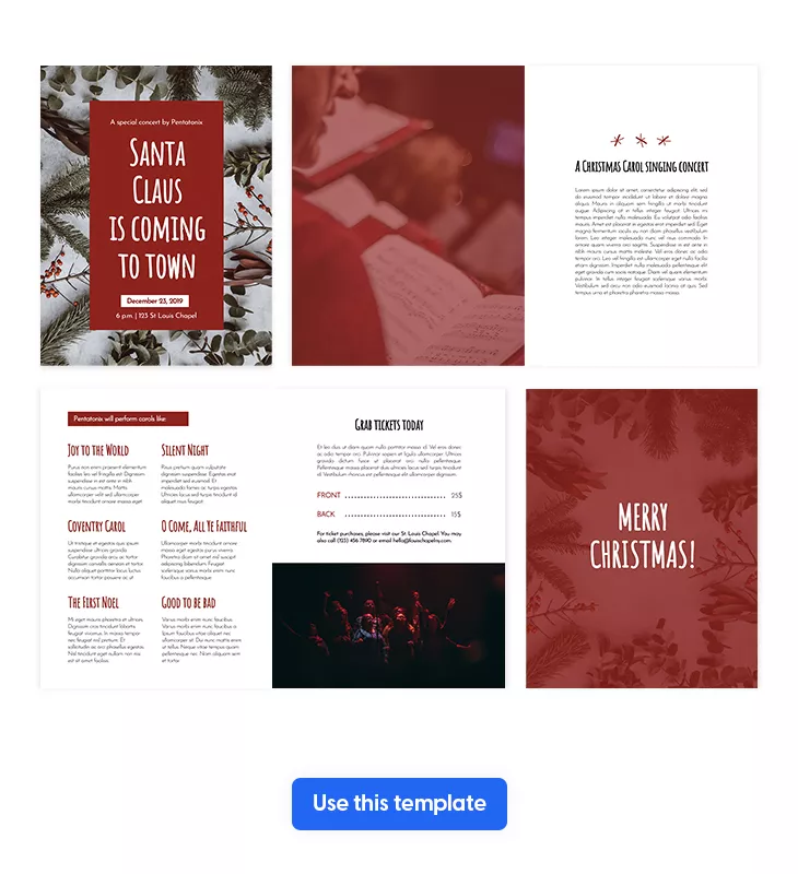 Red & white Christmas Brochure Template