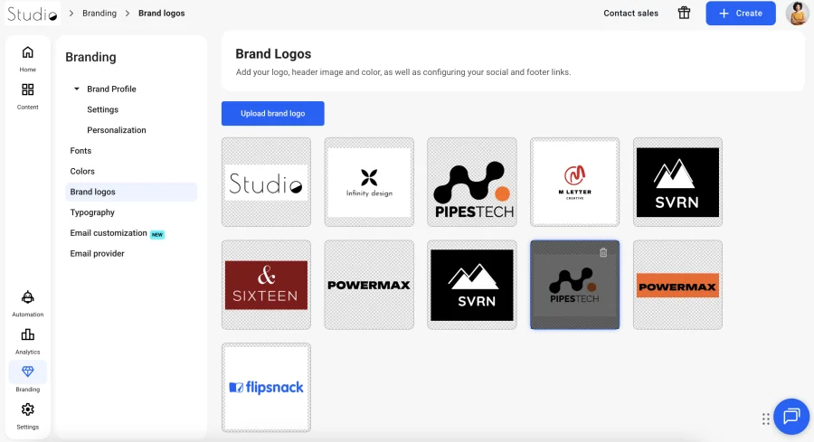 Brand logos section in Flipsnack
