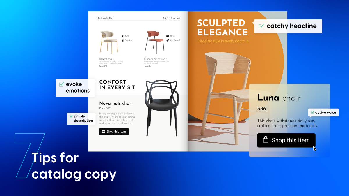 writing tips for catalog cover