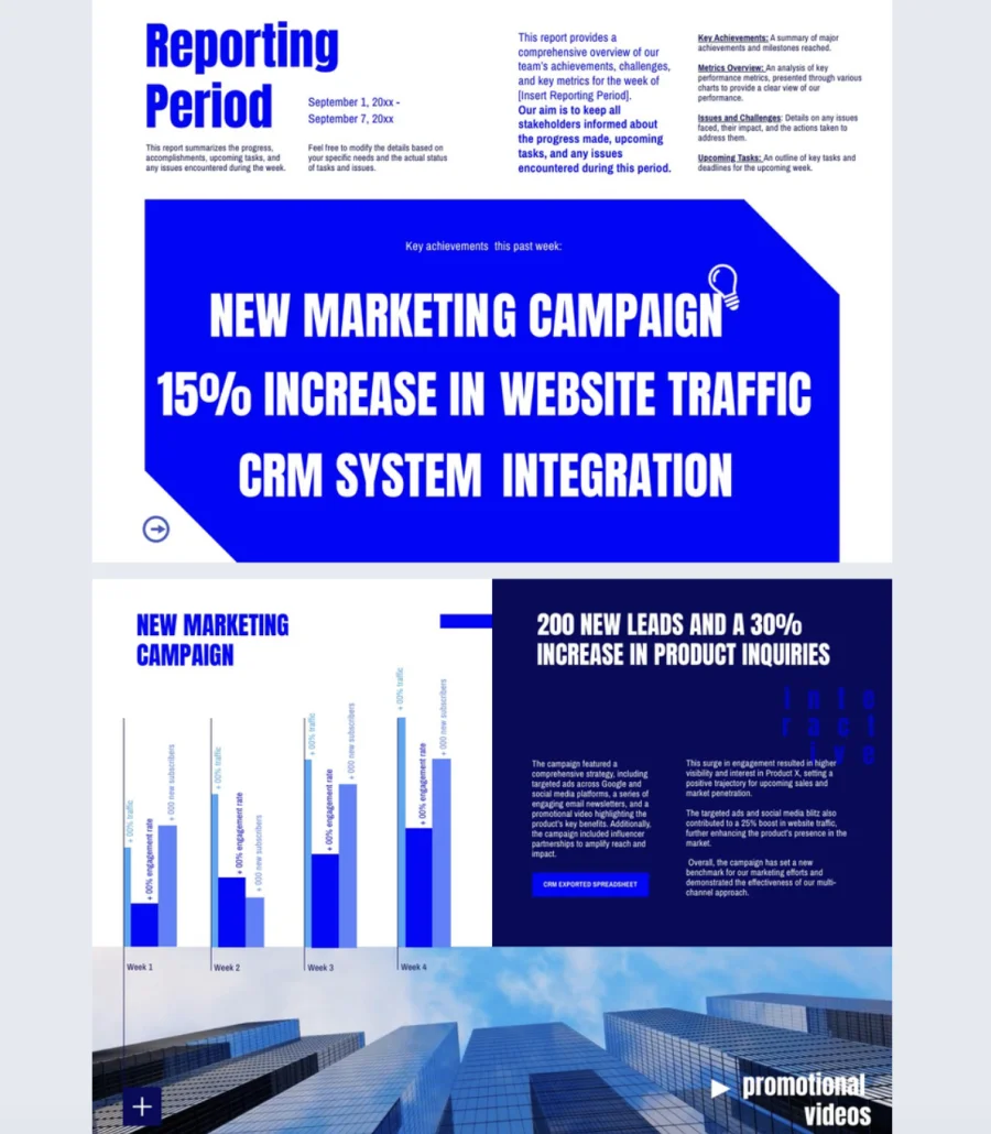Customizable Weekly Report Template