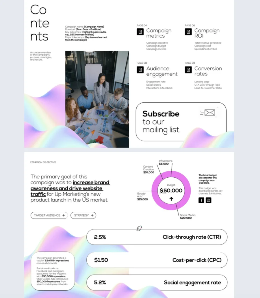 Editable Marketing Report Template