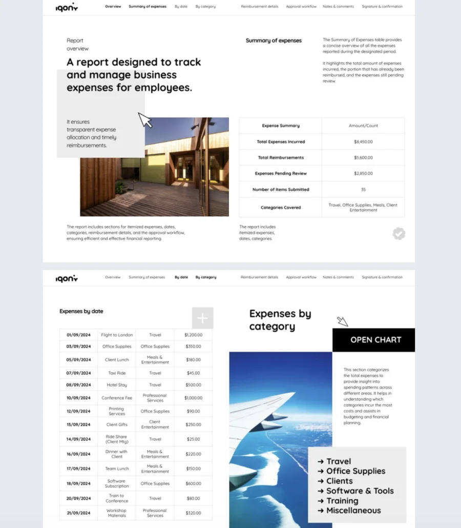 Interactive Expense Report Template