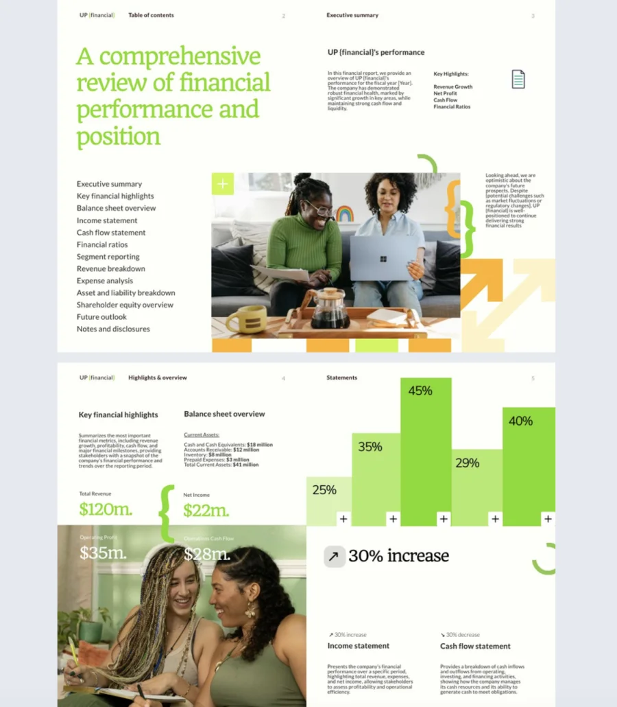 Interactive Financial Report Template