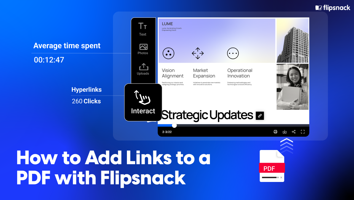 Add links to a PDF with Flipsnack cover