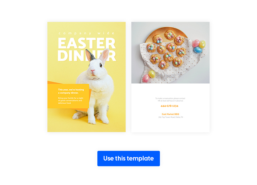 Easter Dinner Invitation Flyer Template