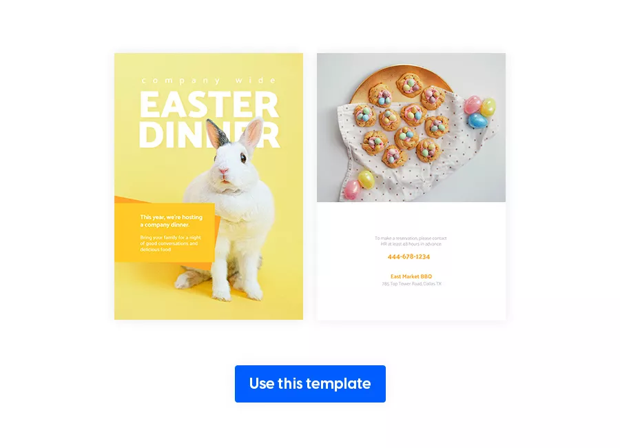 Easter Dinner Invitation Flyer Template