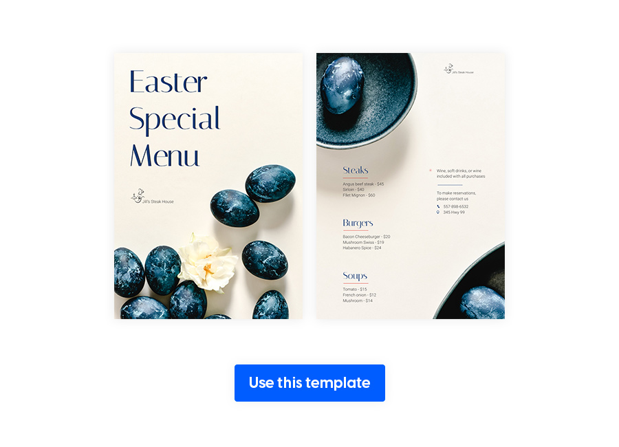 Easter Special Restaurant Menu Design