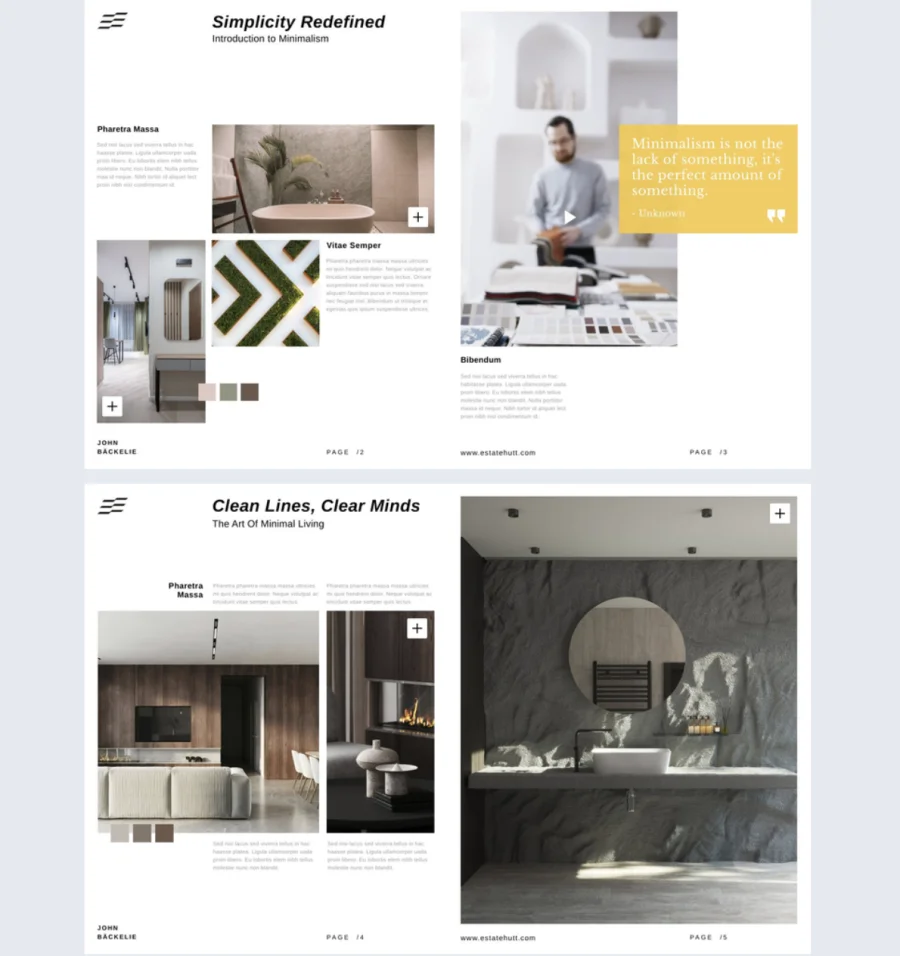 Editable Interior Design Lookbook Template
