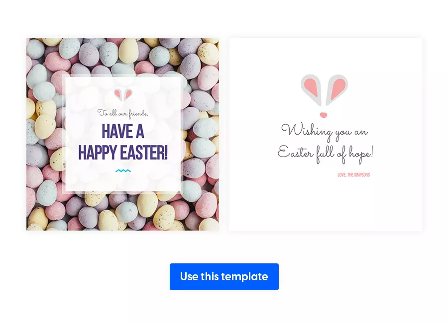 Happy Easter card template