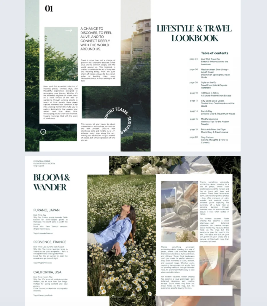 Lifestyle and Travel Lookbook Template