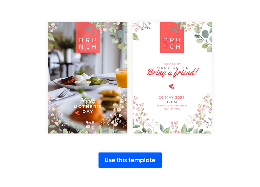 Mothers Day Brunch Invitation Template made in Flipsnack