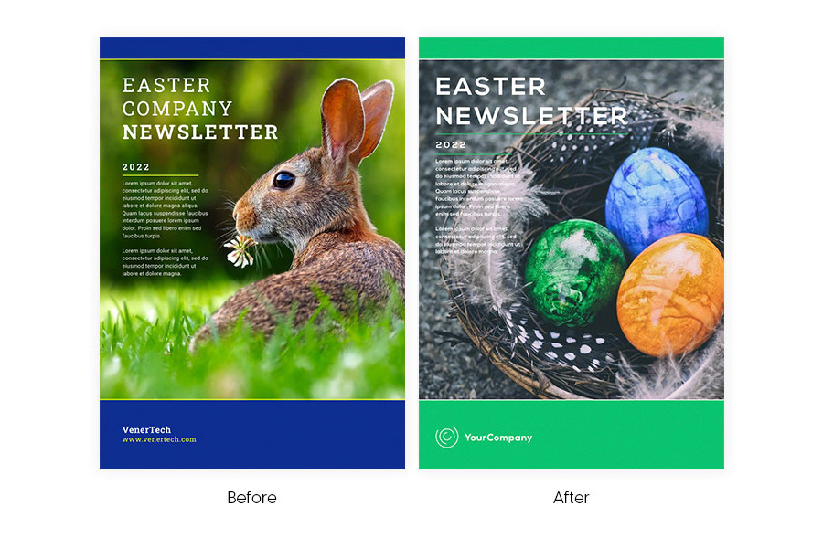 Before and after Easter template