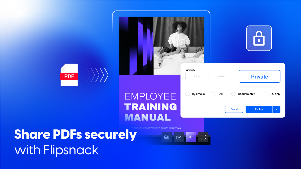 Share PDFs online safely with Flipsnack cover