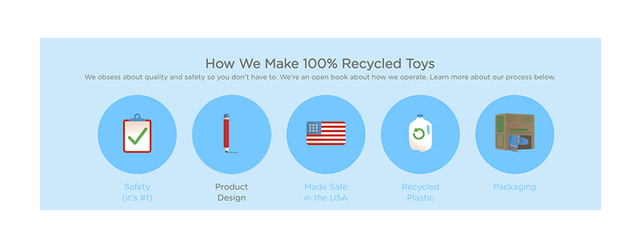 Green Toys making 100% recycled toys.
