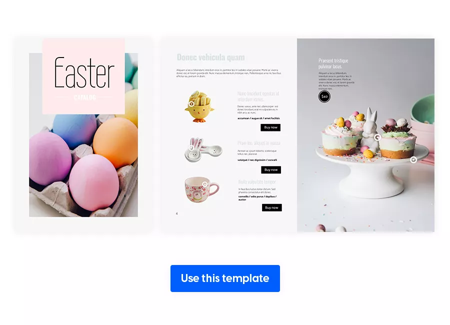 Interactive Easter product catalog template